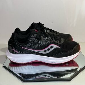 Saucony Cohesion 16 Women Size 11 WIDE, Black Fuchsia Running Sneakers
